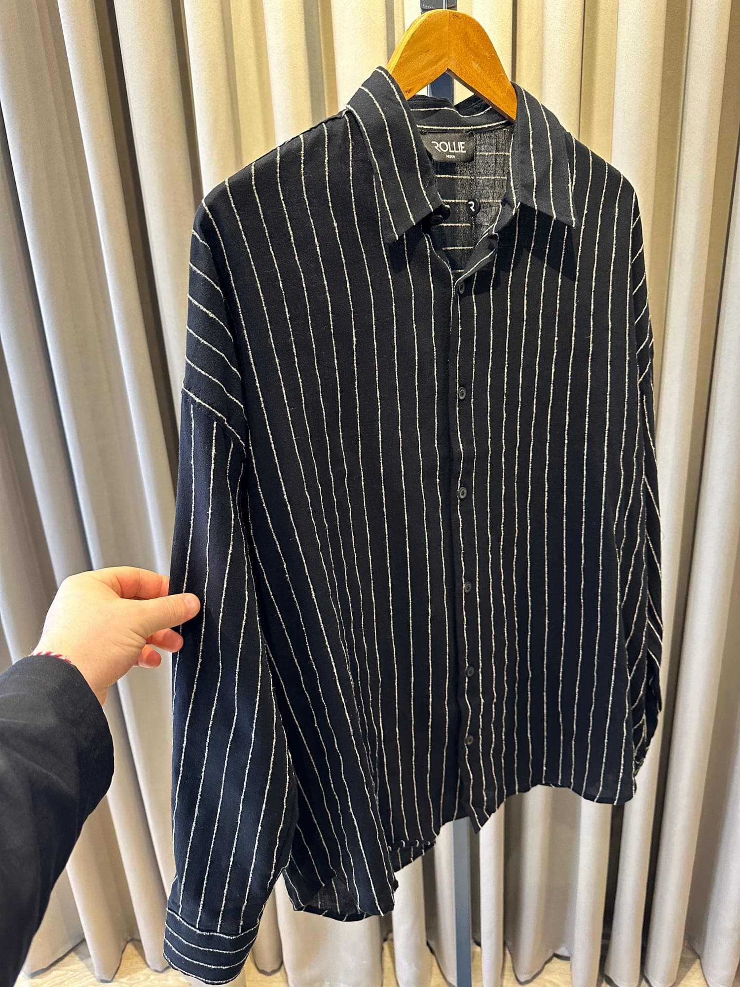 Çizgili keten gömlek ( Eşref model )