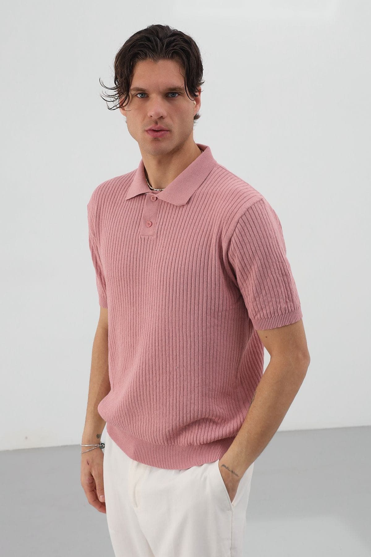 %100 Pamuk Yıkamalı Triko (Yakalı)